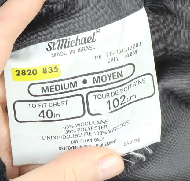 St Michael Men's Grey Stripe Blazer, 40R, Business-Ready