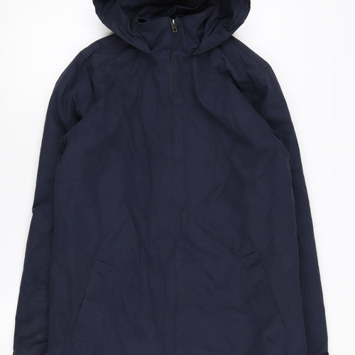 French Connection Women's Blue Hooded Parka XS