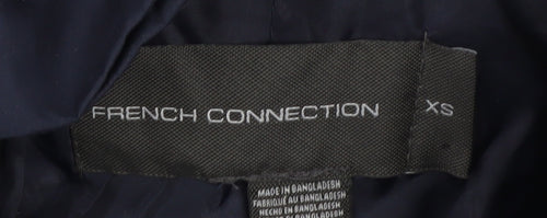 French Connection Women's Blue Hooded Parka XS