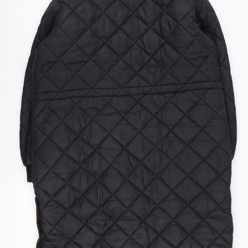 Next Women's Black Quilted Long Jacket Size 16