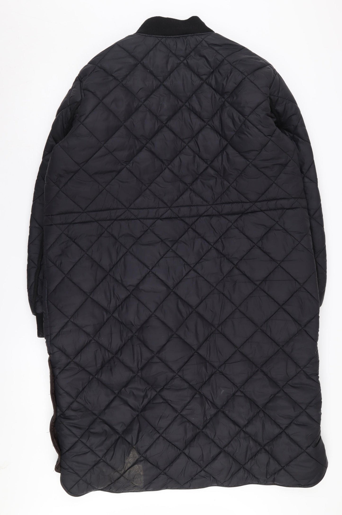 Next Women's Black Quilted Long Jacket Size 16