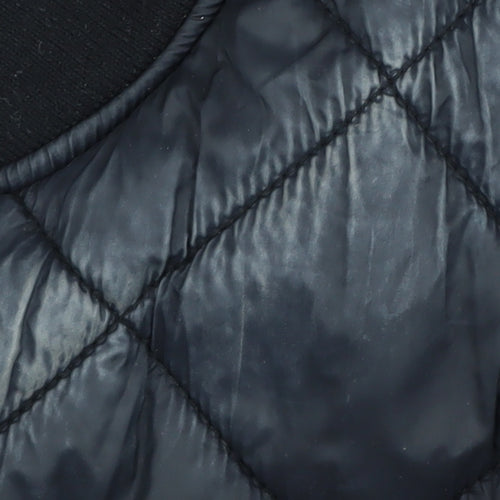 Next Women's Black Quilted Long Jacket Size 16