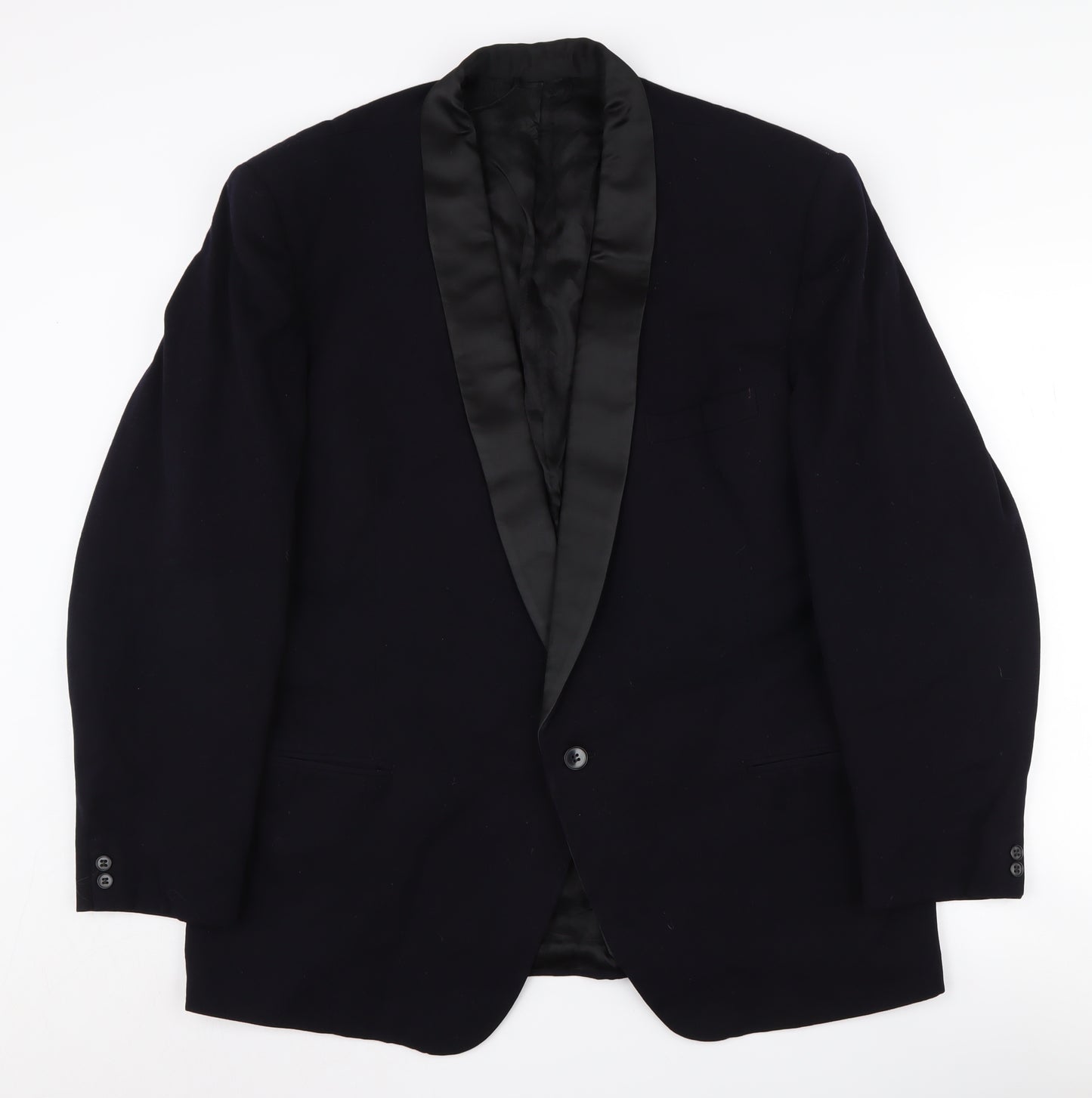Hardy Amies Men's Black Wool Tuxedo Blazer, Size 44, Vintage