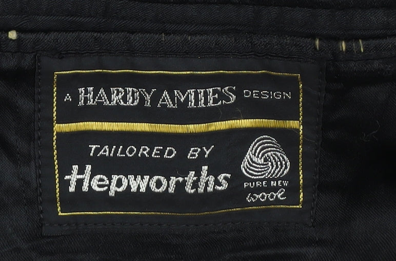 Hardy Amies Men's Black Wool Tuxedo Blazer, Size 44, Vintage