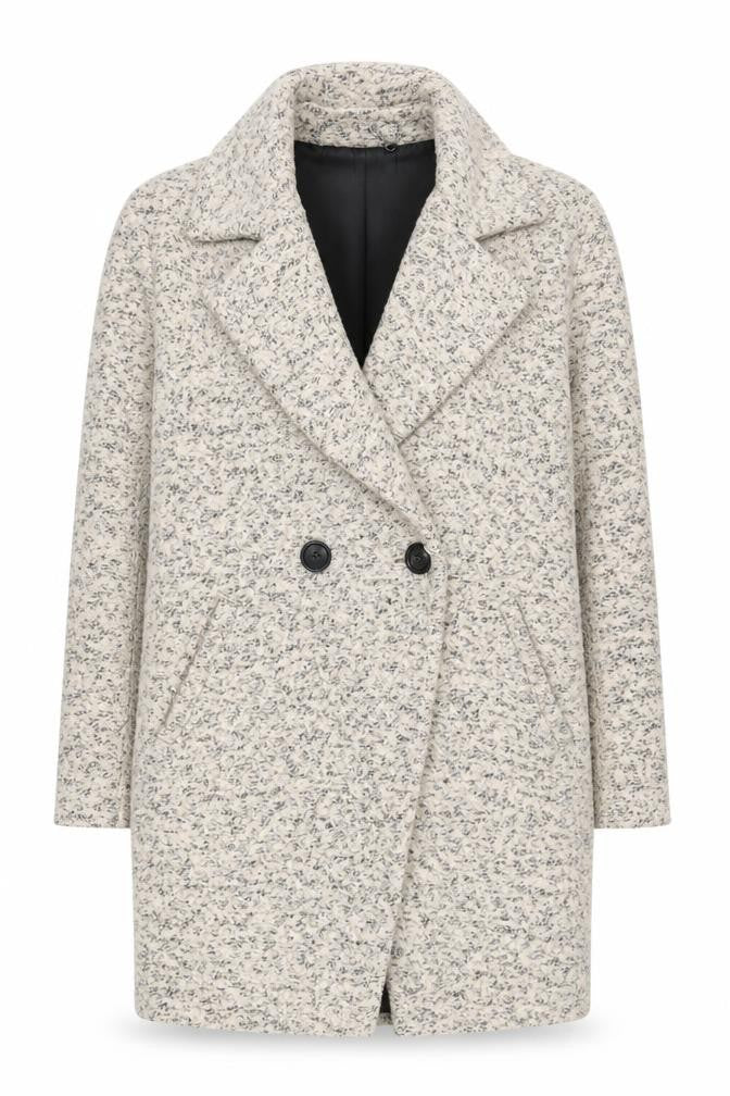 Front view of Windsmoor Women's Beige Overcoat, size 10, Classic Style