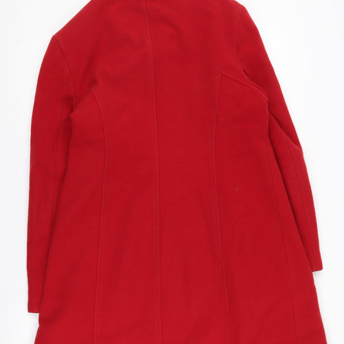 New Look Women's Red Wool Blend Overcoat Size 14