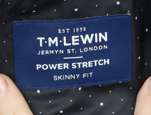 T.M. Lewin Grey Check Men's Slim Blazer, 36R