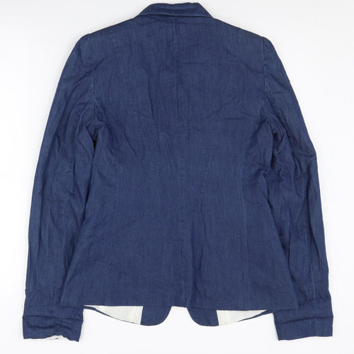 Koton Women's Blue Denim Blazer, Size 8, Casual Style