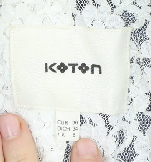 Koton Women's Blue Denim Blazer, Size 8, Casual Style