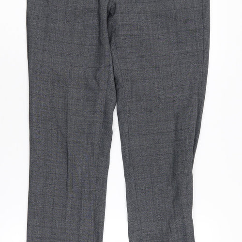 T.M. Lewin Men's Grey Check Dress Pants, 28R