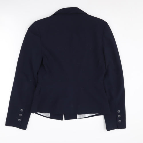 Debenhams Women's Blue Blazer Size 10 Notch Lapel