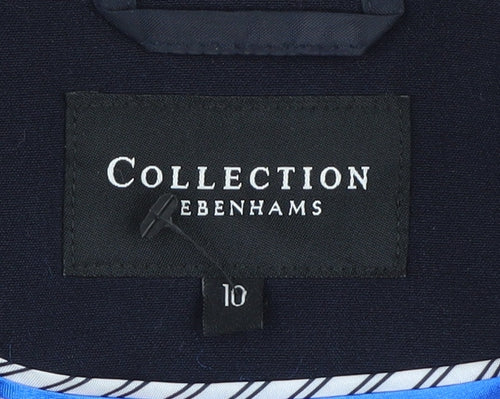 Debenhams Women's Blue Blazer Size 10 Notch Lapel