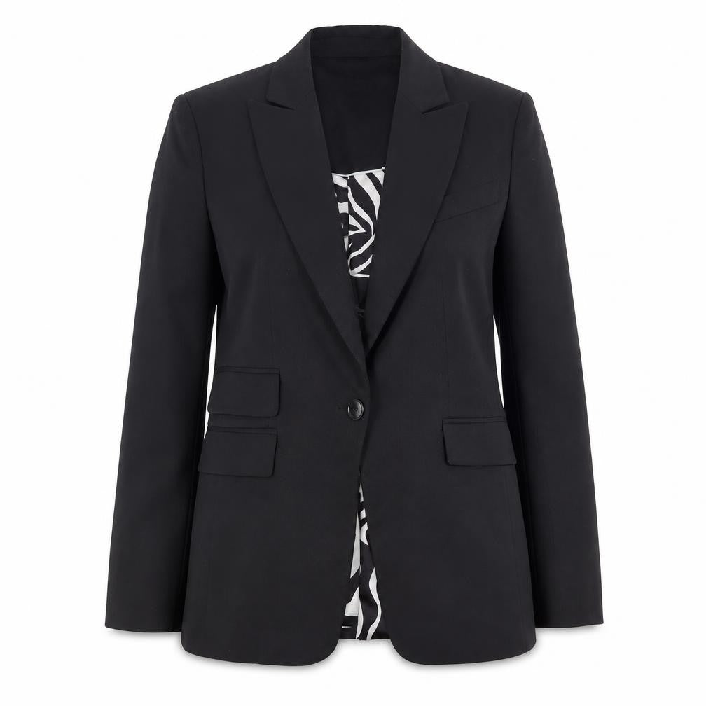 Front view of Koton Women's Black suit jacket, size 8
