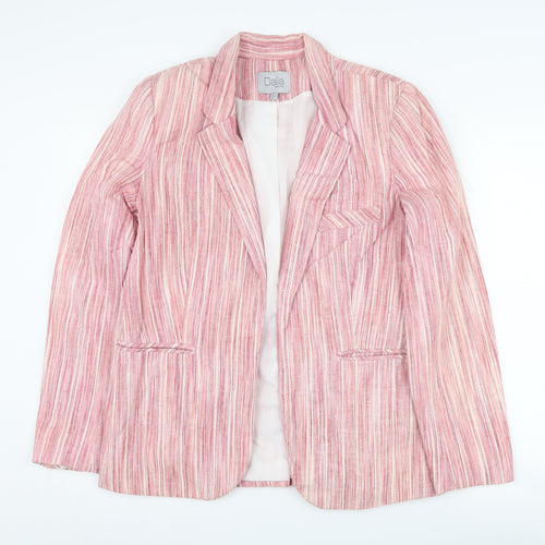Dalia Women's Pink Striped Blazer, Size L