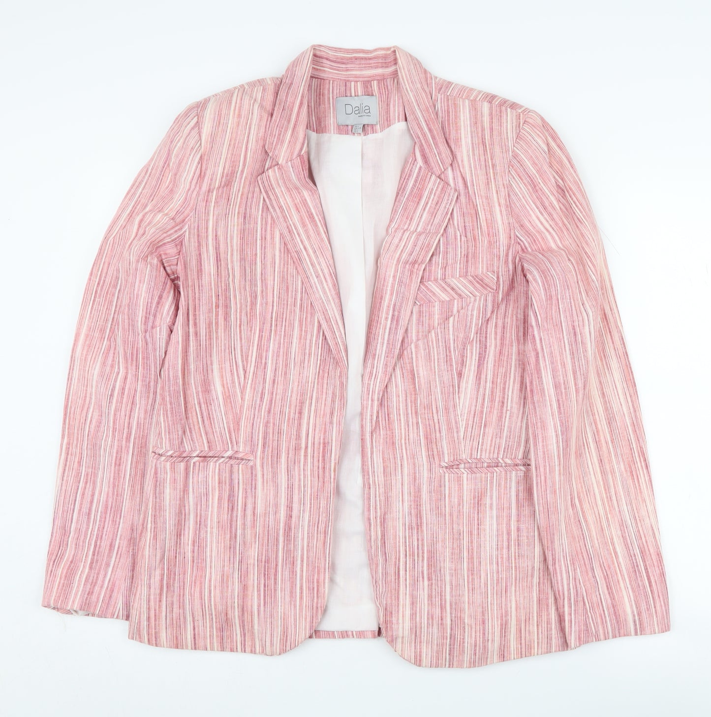 Dalia Women's Pink Striped Blazer, Size L