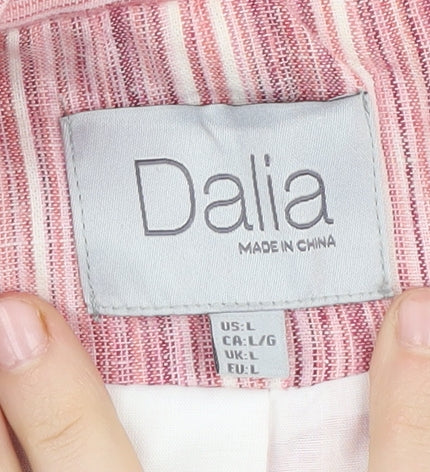 Dalia Women's Pink Striped Blazer, Size L