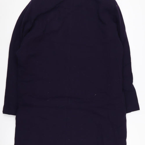 Jean Muir Purple Wool Women's Mid-Length Coat Size 14