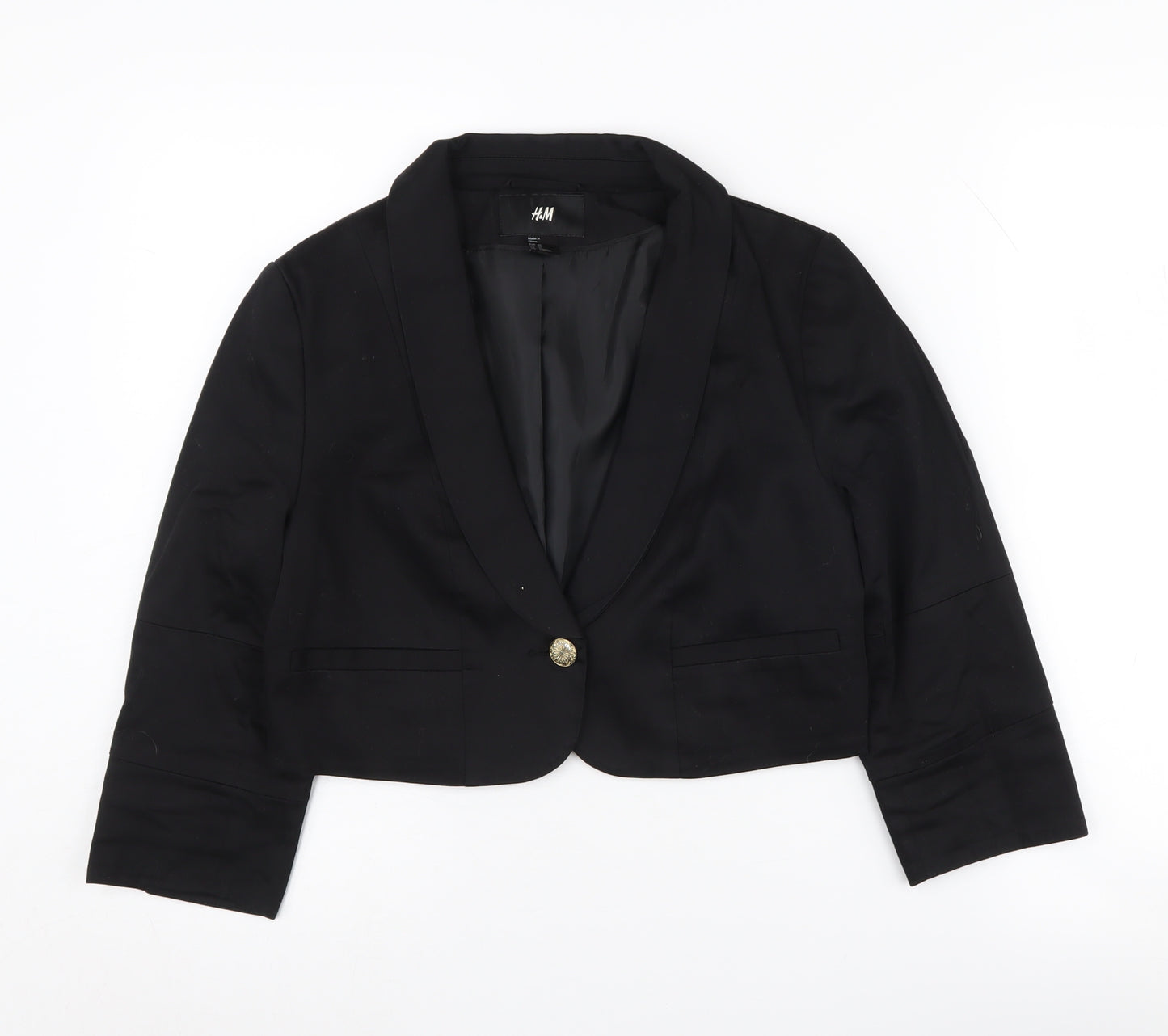 H&M Women's Black Cropped Blazer Size 12