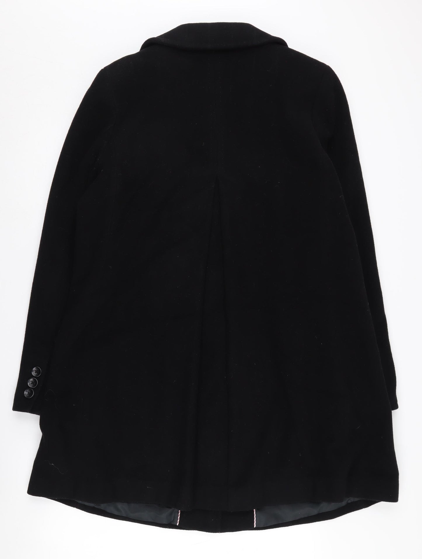 Lands' End Women's Black Wool Overcoat Size 16