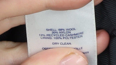 Lands' End Women's Black Wool Overcoat Size 16