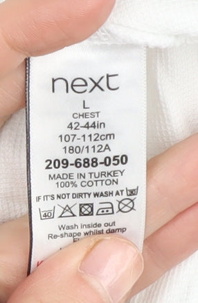 Next Men L Blue Colourblock Polo Shirt Regular Fit