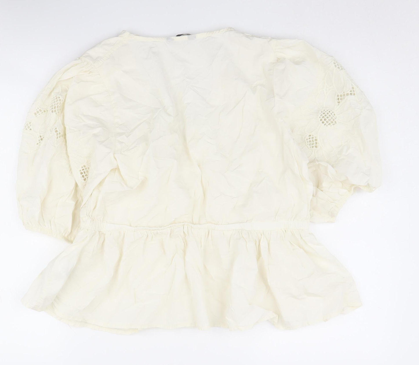 Marks and Spencer Ivory Wrap Blouse for Women, Size 14