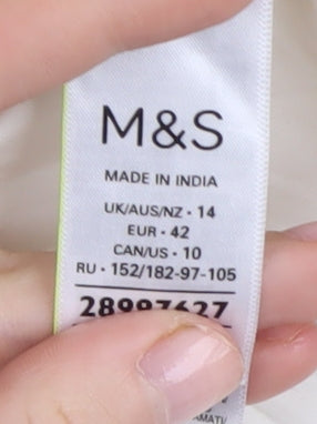 Marks and Spencer Ivory Wrap Blouse for Women, Size 14