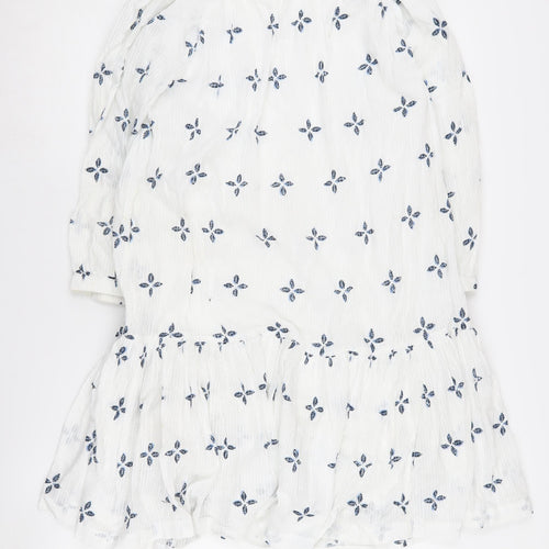Next Women's Ivory Floral Embroidered Dress Size 12