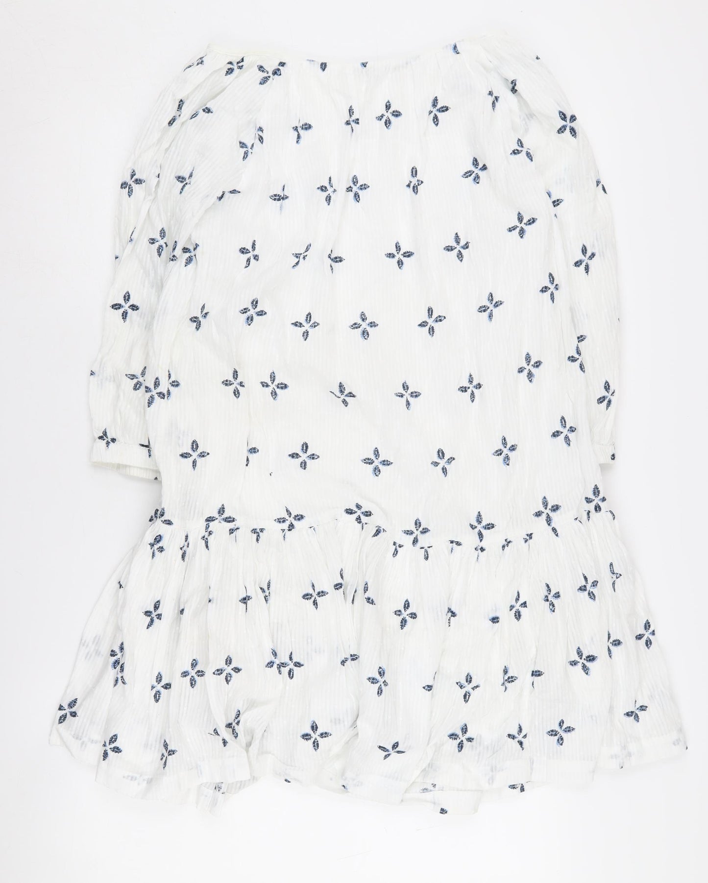 Next Women's Ivory Floral Embroidered Dress Size 12