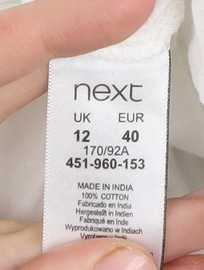 Next Women's Ivory Floral Embroidered Dress Size 12