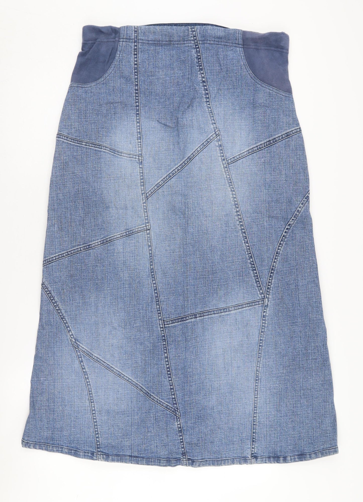 Mothercare Women's Blue A-Line Denim Skirt, Size 12