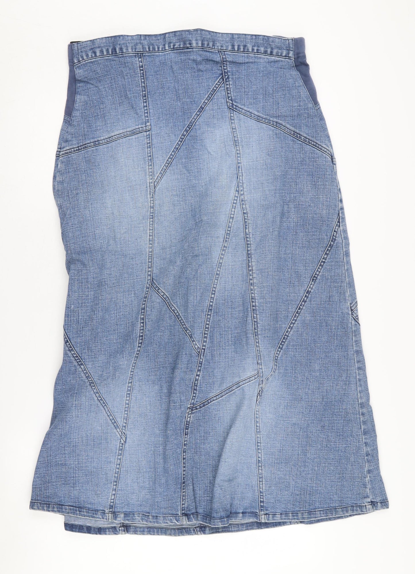 Mothercare Women's Blue A-Line Denim Skirt, Size 12