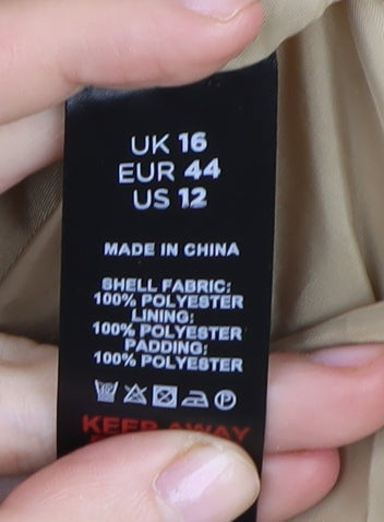 LTS Women's Beige Puffer Jacket Size 16