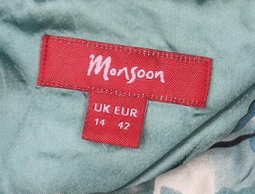 Monsoon Women's Blue Silk Maxi Dress Size 14