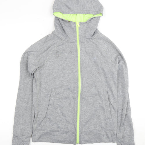 Adidas Women's Grey Full Zip Hoodie, Size S, Activewear