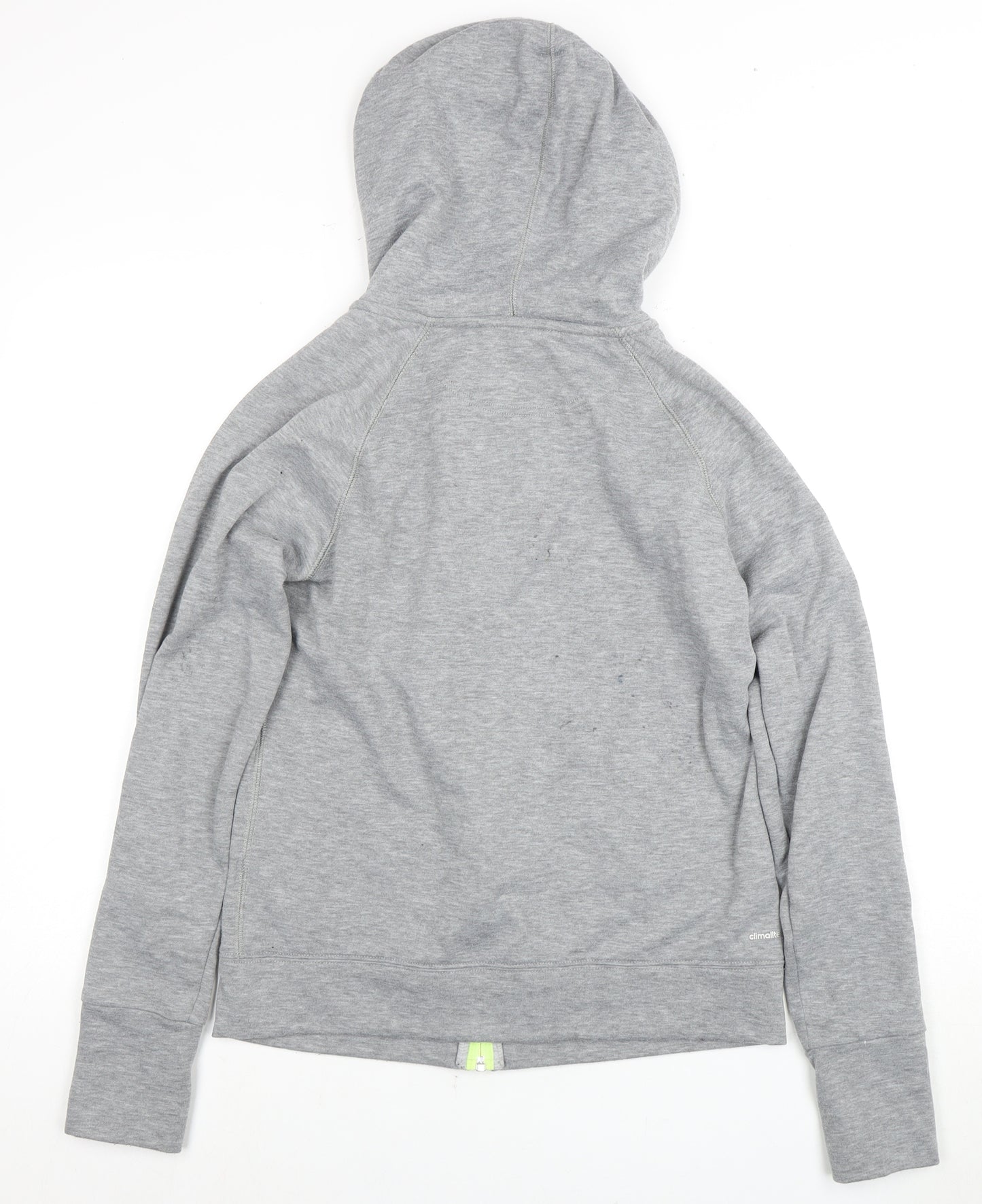 Adidas Women's Grey Full Zip Hoodie, Size S, Activewear