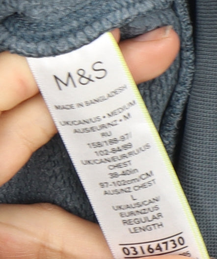 Marks and Spencer Men's Blue Full Zip Hoodie M