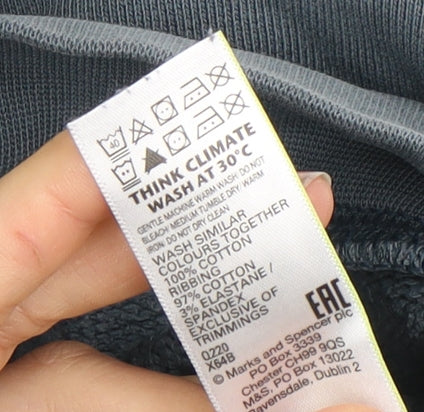 Marks and Spencer Men's Blue Full Zip Hoodie M