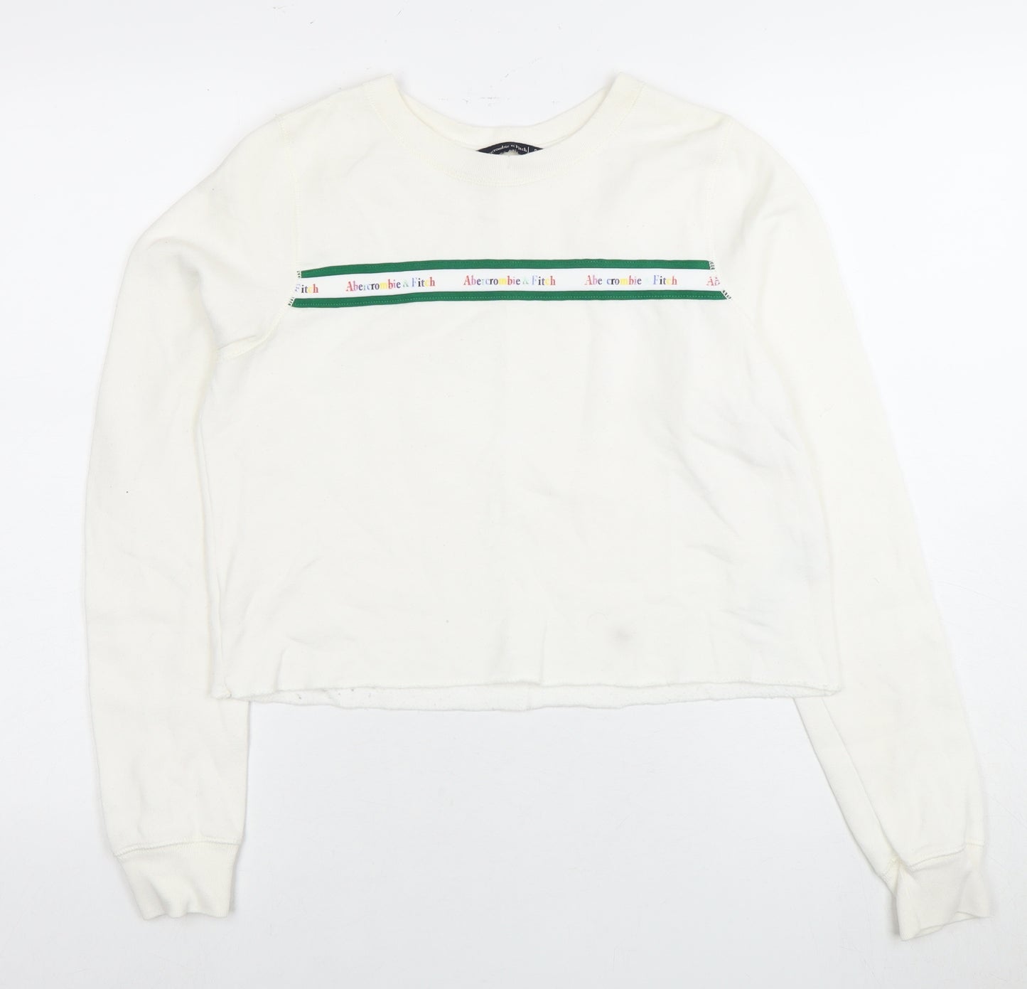 Abercrombie & Fitch Women's White Pullover Sweatshirt S