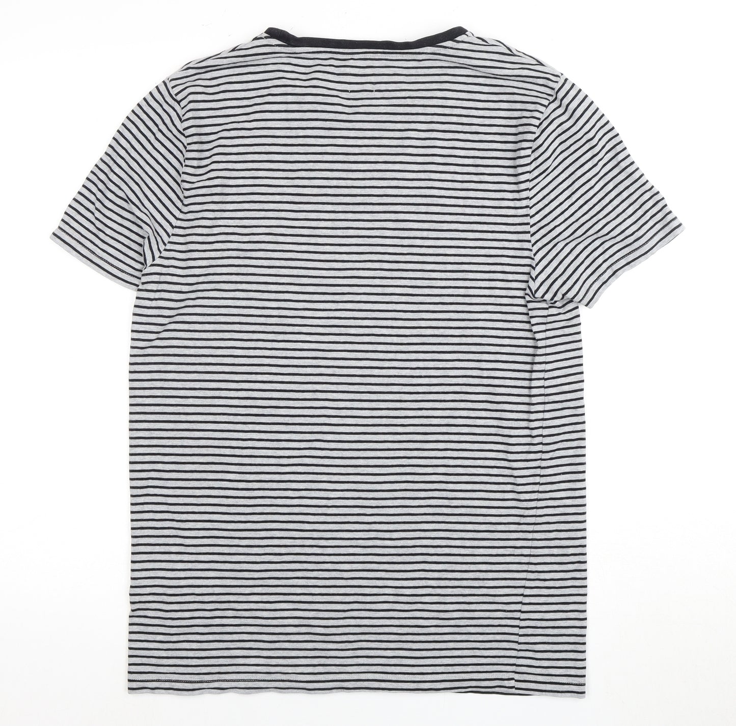 ASOS Men's White Striped Crew Neck T-Shirt - L