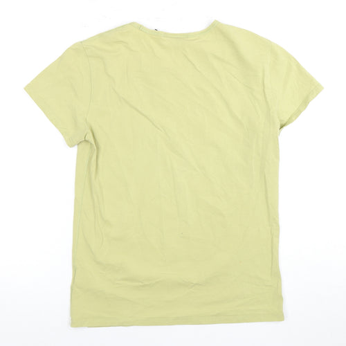 Weekday Green Cotton T-Shirt, Unisex, Size S