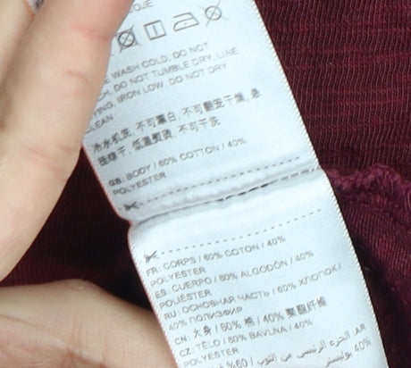 Superdry Women's Red Long Sleeve T-Shirt, Size 14