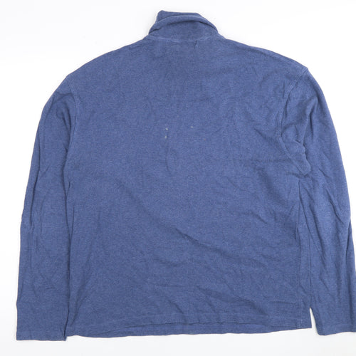 EWM Pure Classics Blue Roll Neck Long Sleeve T-Shirt, M