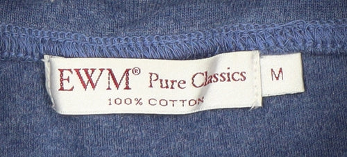 EWM Pure Classics Blue Roll Neck Long Sleeve T-Shirt, M