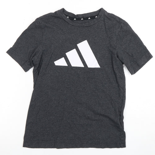 Adidas Boys Grey Graphic T-Shirt, 6-7 Years