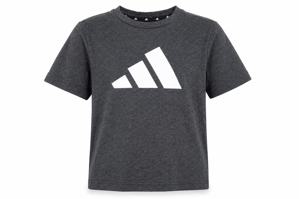 Front view of Adidas boys’ grey graphic t-shirt, 6-7 years