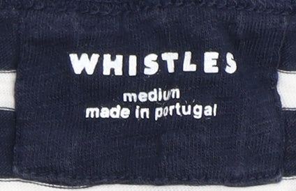 Whistles Women's Blue Striped T-Shirt, Medium, Casual Jersey Top