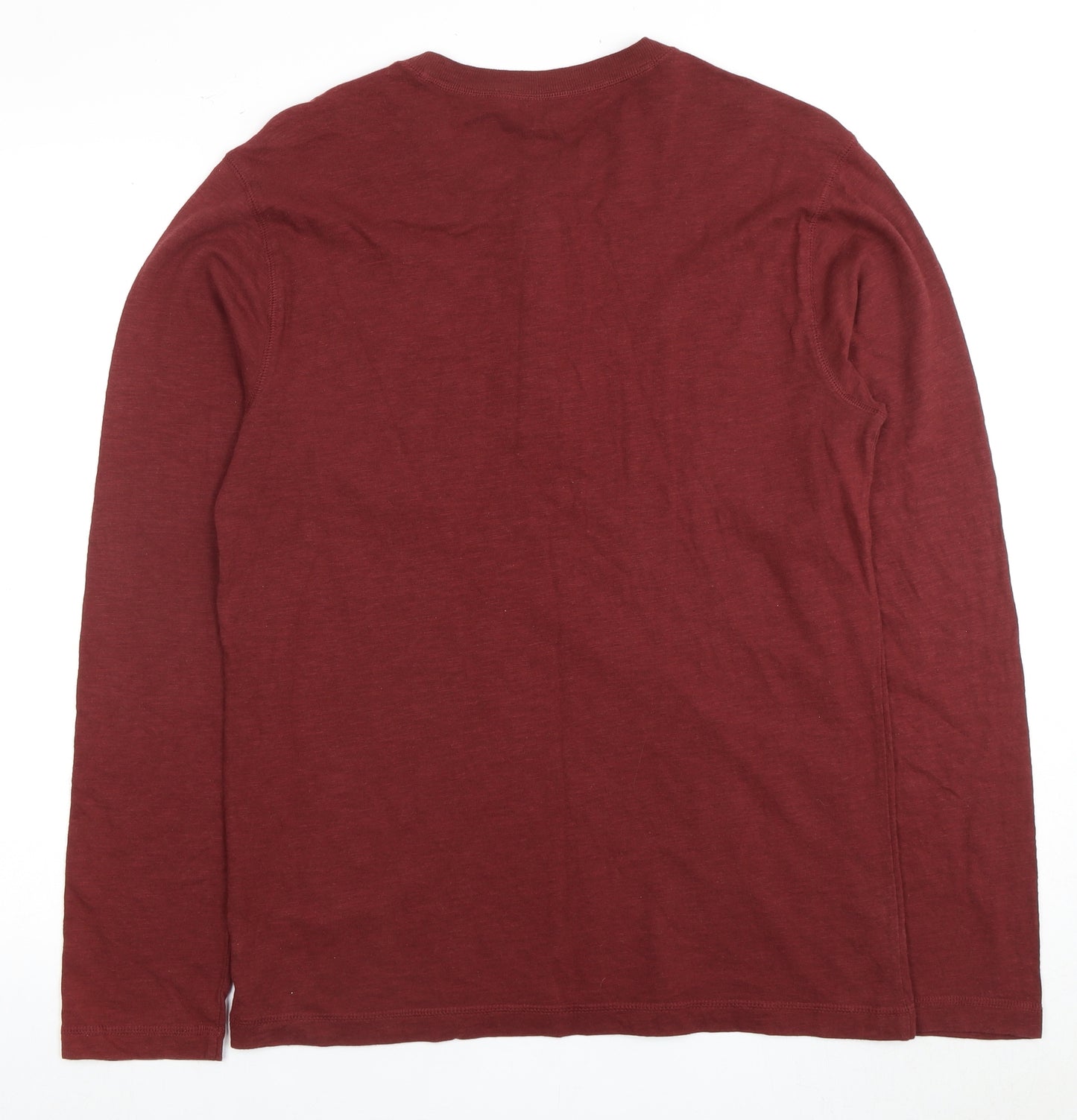 Gap Men's Red Henley Long Sleeve T-Shirt (M)