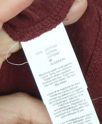 Gap Men's Red Henley Long Sleeve T-Shirt (M)