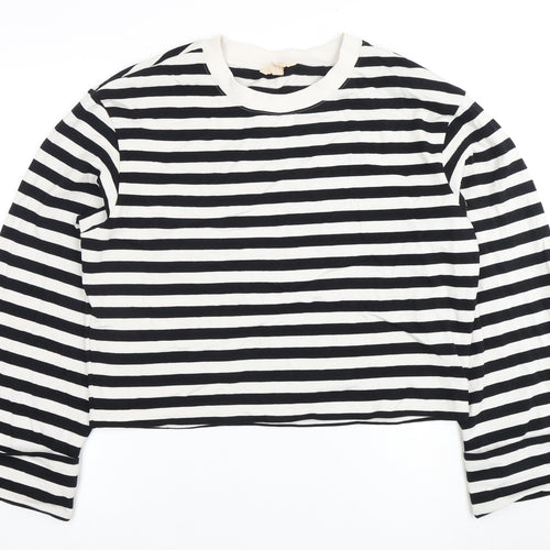 H&M Women's Striped Cropped Long Sleeve T-Shirt